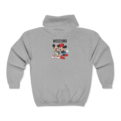 Moschino Minnie And Mickie Mouse Adult Zip-Up Hoodie