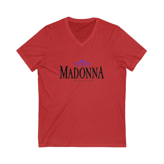 Madonna Like A Prayer Adult V-Neck T-Shirt