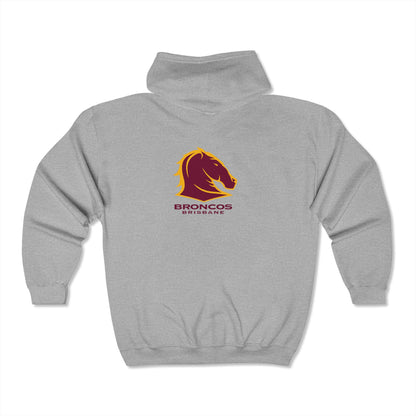 Broncos Brisbane Adult Zip-Up Hoodie