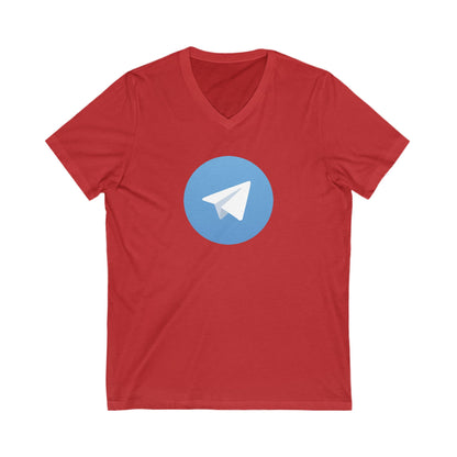 Telegram Adult V-Neck T-Shirt