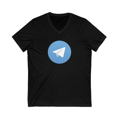 Telegram Adult V-Neck T-Shirt